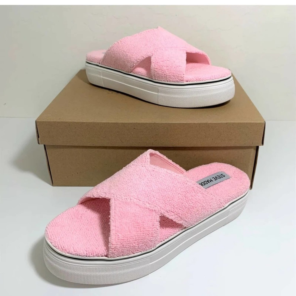 Steve Madden Rotation Pink Slides 10 Barbie Style… - image 1